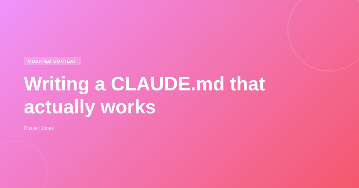 Codified Context series OG image with pink gradient