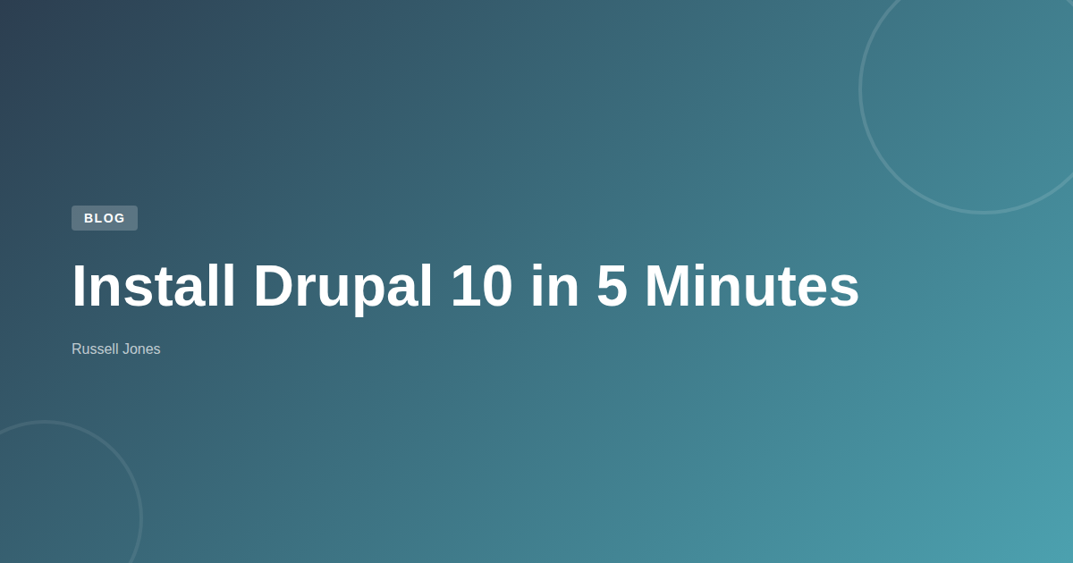 Install Drupal 10 in 5 Minutes | Web Developer Blog
