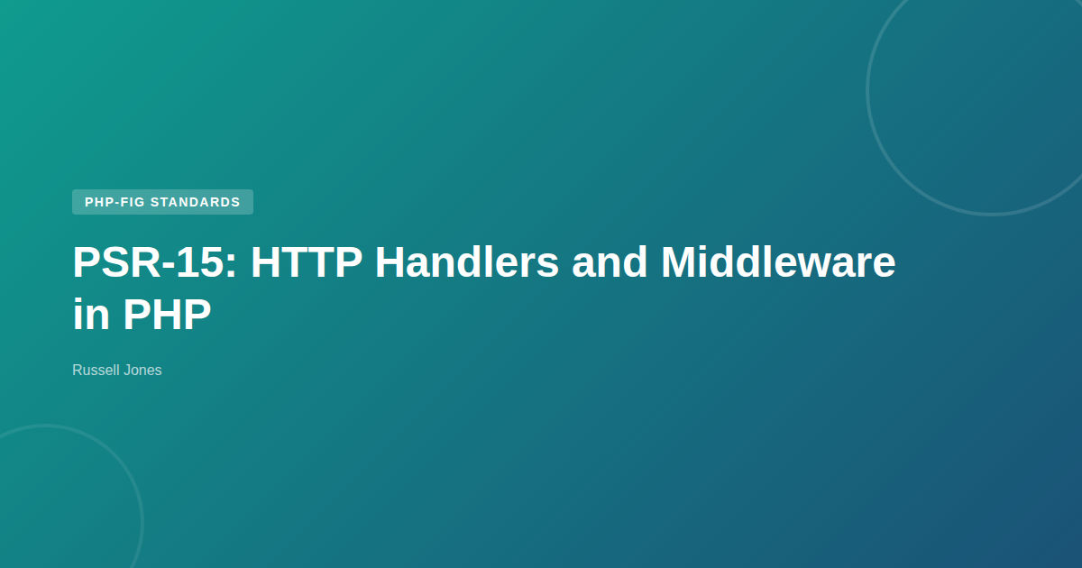 PSR-15: HTTP Handlers and Middleware in PHP | Web Developer Blog