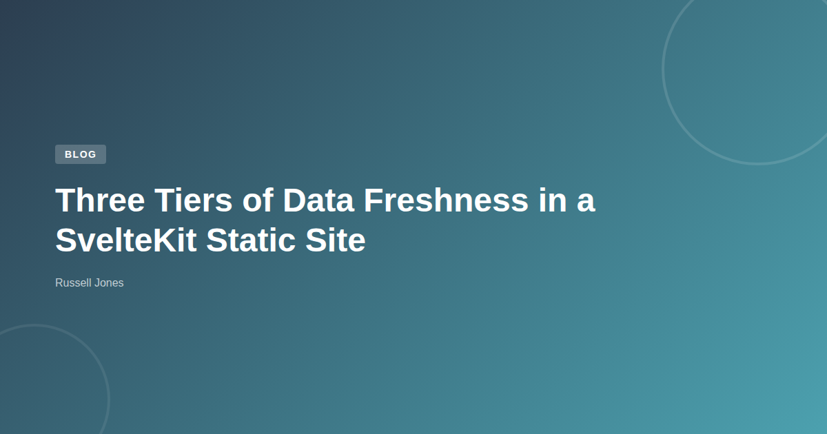 Three Tiers of Data Freshness in a SvelteKit Static Site | Web ...