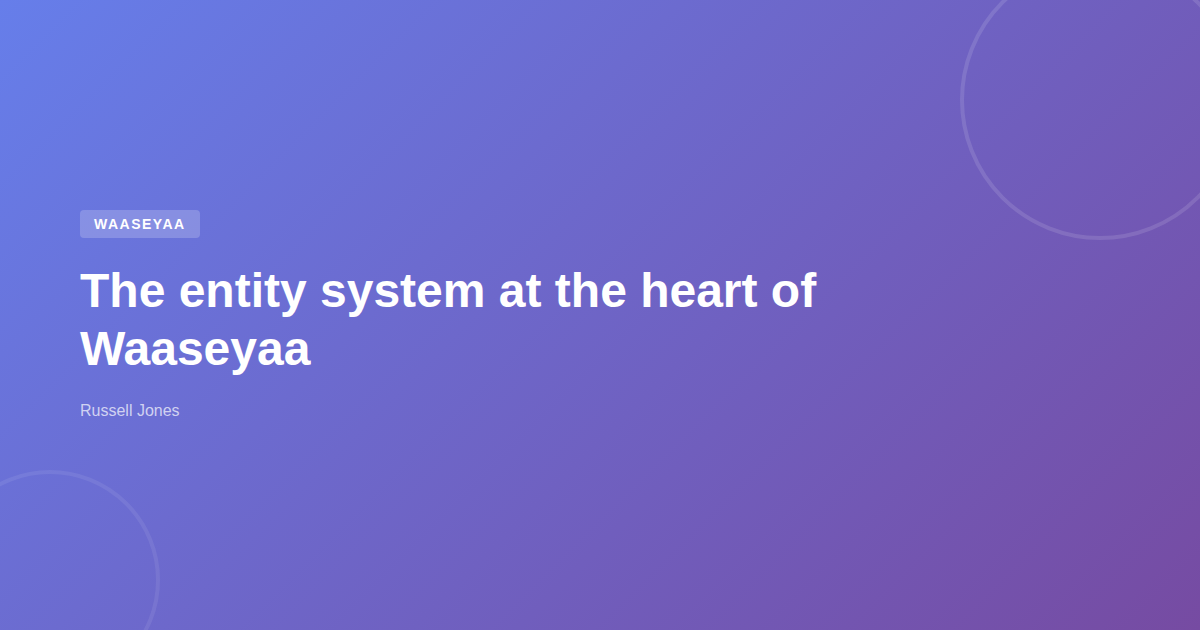 The entity system at the heart of Waaseyaa | Web Developer Blog