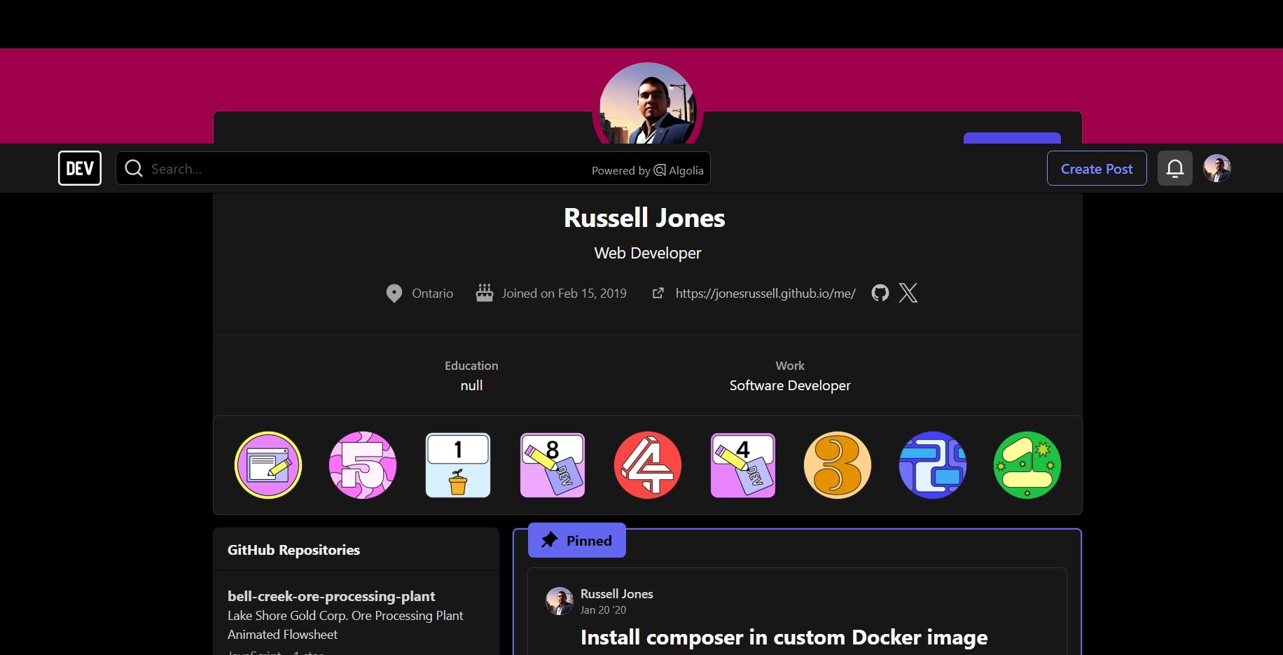 Russell Jones's DEV.to Profile